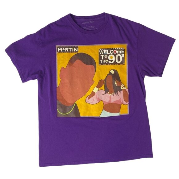 Imaginary Brand Men's Graphic Tee Martin Lawrence Sitcom 90s Hip Hop L Purple - Picture 1 of 4